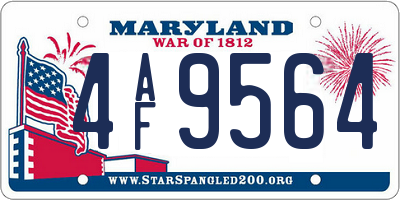 MD license plate 4AF9564