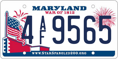 MD license plate 4AF9565
