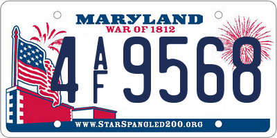 MD license plate 4AF9568