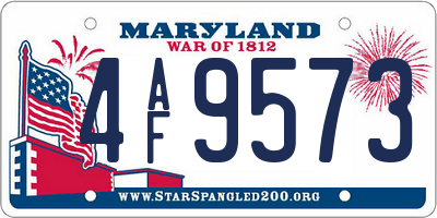 MD license plate 4AF9573