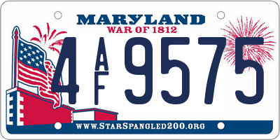 MD license plate 4AF9575