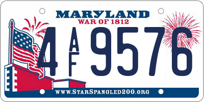 MD license plate 4AF9576