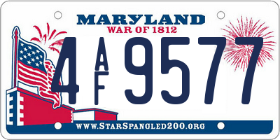 MD license plate 4AF9577