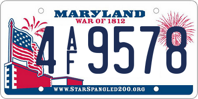 MD license plate 4AF9578