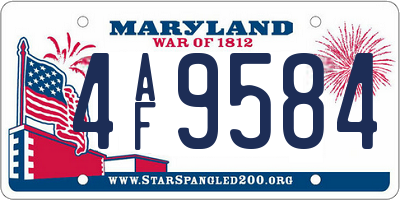 MD license plate 4AF9584