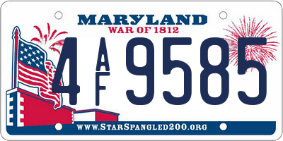 MD license plate 4AF9585