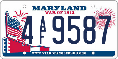 MD license plate 4AF9587