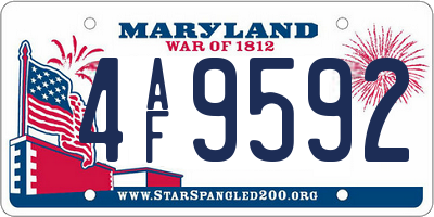 MD license plate 4AF9592