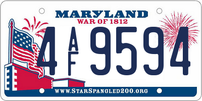 MD license plate 4AF9594
