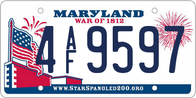 MD license plate 4AF9597