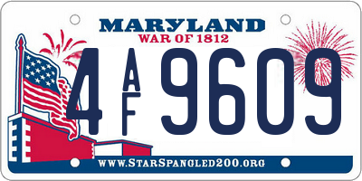 MD license plate 4AF9609