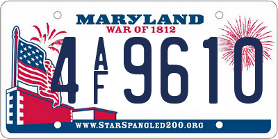MD license plate 4AF9610