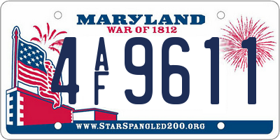 MD license plate 4AF9611