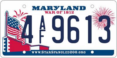 MD license plate 4AF9613