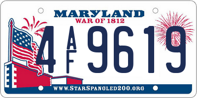 MD license plate 4AF9619