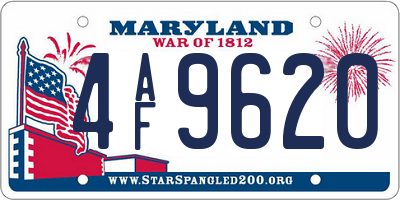 MD license plate 4AF9620