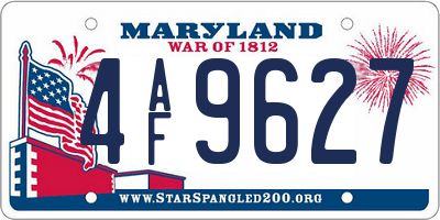 MD license plate 4AF9627