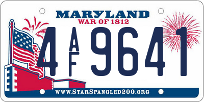 MD license plate 4AF9641
