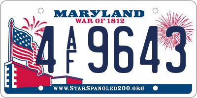 MD license plate 4AF9643