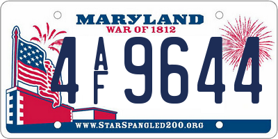 MD license plate 4AF9644