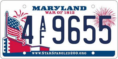 MD license plate 4AF9655