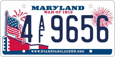 MD license plate 4AF9656