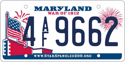 MD license plate 4AF9662