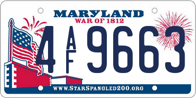 MD license plate 4AF9663