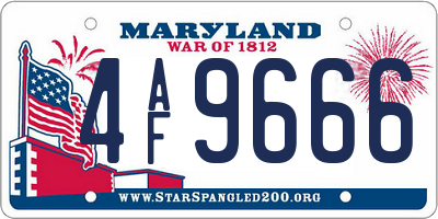 MD license plate 4AF9666