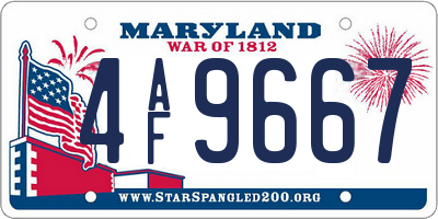 MD license plate 4AF9667