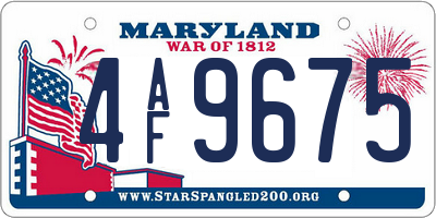 MD license plate 4AF9675