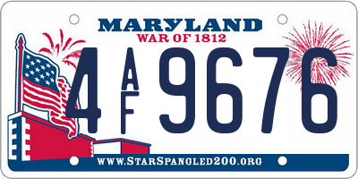 MD license plate 4AF9676