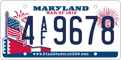 MD license plate 4AF9678