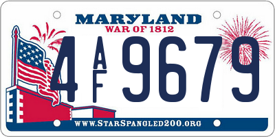 MD license plate 4AF9679