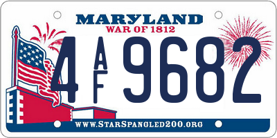 MD license plate 4AF9682