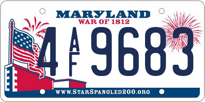 MD license plate 4AF9683