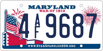 MD license plate 4AF9687