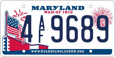 MD license plate 4AF9689