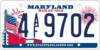 MD license plate 4AF9702