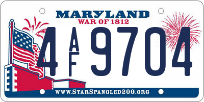 MD license plate 4AF9704
