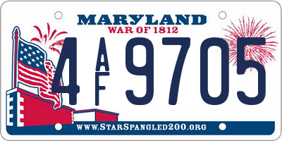 MD license plate 4AF9705