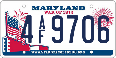 MD license plate 4AF9706