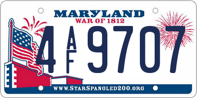 MD license plate 4AF9707