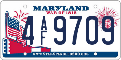 MD license plate 4AF9709