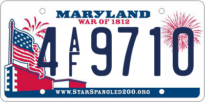 MD license plate 4AF9710