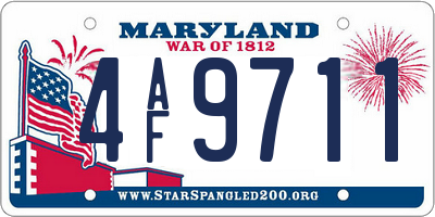 MD license plate 4AF9711