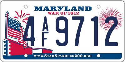 MD license plate 4AF9712