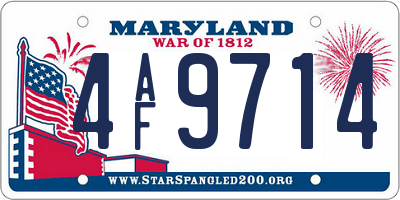 MD license plate 4AF9714