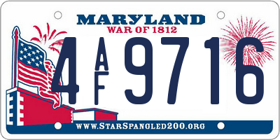 MD license plate 4AF9716