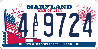 MD license plate 4AF9724
